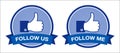 Facebook follow us / follow me buttons - retro