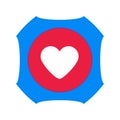 Facebook heart logo. Facebook icon, social media icon. Facebook chat comment reactions . Kharkiv, Ukraine - October, 2020