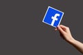 Facebook icon digital marketing hand application