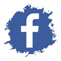 Facebook icon grunge style vector Royalty Free Stock Photo