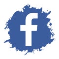 Facebook icon grunge style vector