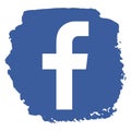 Facebook icon grunge style vector Royalty Free Stock Photo