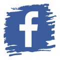 Facebook icon grunge style vector Royalty Free Stock Photo