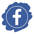 Facebook icon grunge style vector Royalty Free Stock Photo