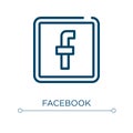 Facebook icon. Linear vector illustration. Outline facebook icon vector. Thin line symbol for use on web and mobile apps, logo,