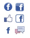 FACEBOOK ICON SET VECTOR Royalty Free Stock Photo