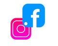 Facebook Instagram logo combined, Facebook logo combine with Instagram logo together,Instagram logo vector, Facebook logo vector Royalty Free Stock Photo