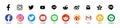 Facebook Instagram Twitter Google applications logo, Youtube, Line, Reddit, Weibo, Qzone - popular social media, messengers,