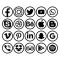 Facebook Instagram Twitter Youtube, Whatsapp, Vimeo, Pinterest etc - collection of popular social media, messengers, video Royalty Free Stock Photo