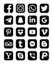 Facebook Instagram Whatsapp Twitter, Telegram, Youtube, Vimeo, Pinterest etc - collection of popular social media, messengers, Royalty Free Stock Photo