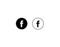 Facebook letter F icon social media on white background vector