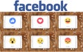 Facebook like button Empathetic Emoji icons Royalty Free Stock Photo