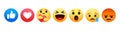 Facebook like button Empathetic Emoji Reactions with new care like button