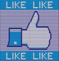 Facebook like button made of wool