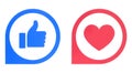 Facebook Like and Love buttons pointers of Empathetic Emoji Reactions