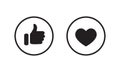 Facebook Like and Love Icon Vector. Social Media Element Symbol Icons Royalty Free Stock Photo