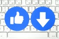 Facebook Like and new Downvote button of Empathetic Emoji Reactions keyboard