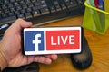 Facebook Live on mobile phone Royalty Free Stock Photo