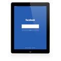 Facebook Login page on Apple iPad screen Royalty Free Stock Photo