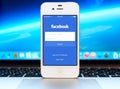 Facebook Login page on Apple iPhone display Royalty Free Stock Photo