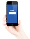 Facebook Login page on Apple iPhone 5s screen Royalty Free Stock Photo