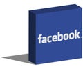 Facebook logo in 3d form on ground