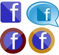 Faceboook glass Logo set