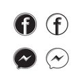 Facebook logo icon set vector Royalty Free Stock Photo