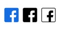 Facebook logo icon set. VINNITSIA, UKRAINE. AUGUST 24, 2021