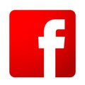 Facebook logo icon vector in red illustrations on white background