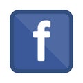 Facebook logo. Letter F, Social media icon flat. Vector illustration