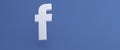 Facebook logo printed on blue. 3d render background. minsk, belarus - 23.10.2020.