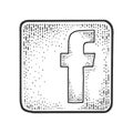 Facebook logo sketch vector illustration