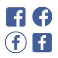 Facebook logo vector illustration, Facebook icon vector Royalty Free Stock Photo