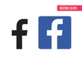 Facebook logo. Vector illustration. Facebook icon - Vector