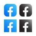 Facebook logo for web and print Royalty Free Stock Photo