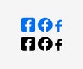 Facebook logotype set. Facebook icons. Social media vector design and illustration.