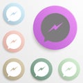 facebook message notification badge color set. Simple glyph, flat vector of web icons for ui and ux, website or mobile application