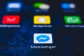 Facebook Messenger app icon on the screen smartphone Royalty Free Stock Photo