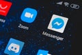 Facebook Messenger app icon on the screen smartphone Royalty Free Stock Photo