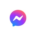 Facebook messenger. Isolated instagram messenger icon. FB social media icon. Facebook symbol. Social media logo. Editorial