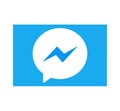 Facebook messenger logo. Faceboook modern social network notification icon. Online Facebook messaging . Kharkiv, Ukraine - June 15