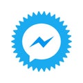 Facebook messenger logo. Faceboook modern social network notification icon. Online Facebook messaging . Kharkiv, Ukraine - June,