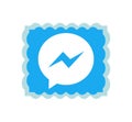 Facebook messenger logo. Faceboook modern social network notification icon. Online Facebook messaging . Kharkiv, Ukraine - June ,