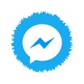 Facebook messenger logo. Faceboook modern social network notification icon. Online Facebook messaging . Kharkiv, Ukraine - October