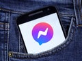 Facebook Messenger logo on the smartphone screen. Royalty Free Stock Photo