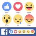 Facebook New Like or Reaction Buttons Royalty Free Stock Photo