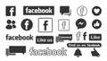Facebook notification sets new buttons Like in black buttons Facebook icons and logo vector on white background Royalty Free Stock Photo