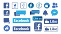 Facebook notification sets new buttons Like buttons Facebook icons and logo vector on white background Royalty Free Stock Photo