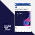 Fully Editable Facebook Post Mockup Royalty Free Stock Photo